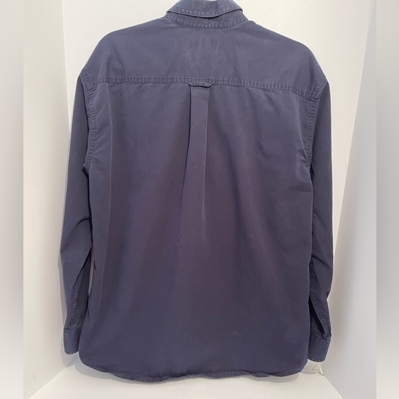 Trader Bay Button Down Long Sleeve Shirt Men’s Size M 44” Navy Blue - Picture 2 of 8